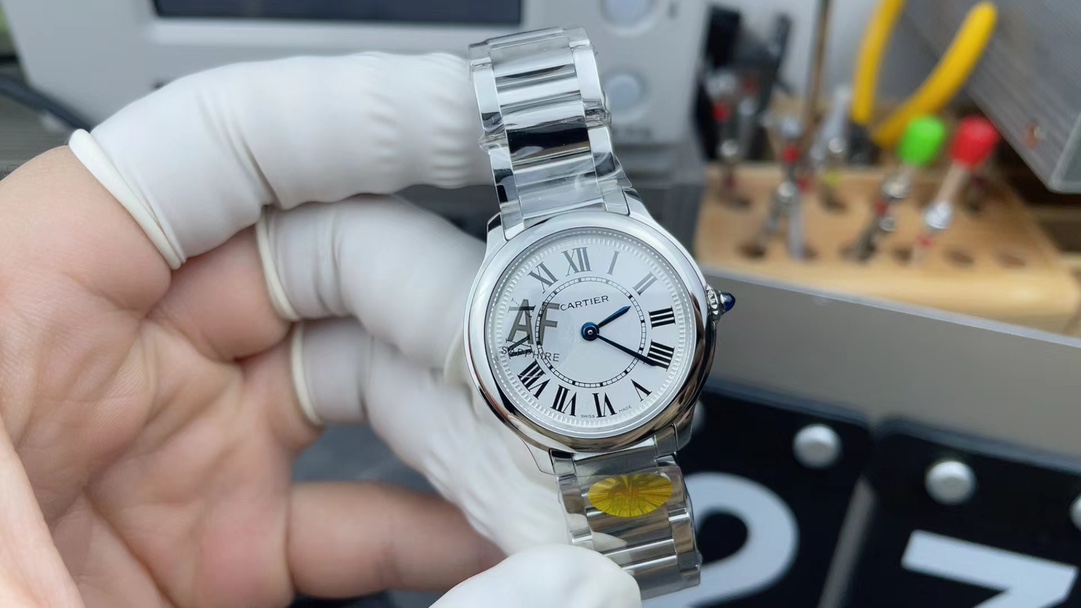 AF Cartier London Trumpet 2415 Steel Strip White Plate