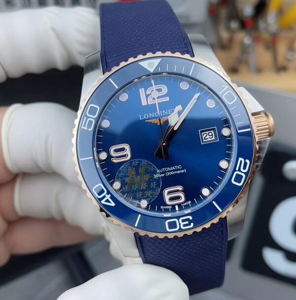 ZF Longines Tiger Heuer Concas rubber strap blue disc