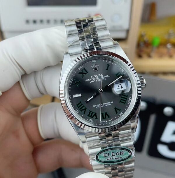 C36 Rolex Green Rose 2428 Steel Belt Silver Plate