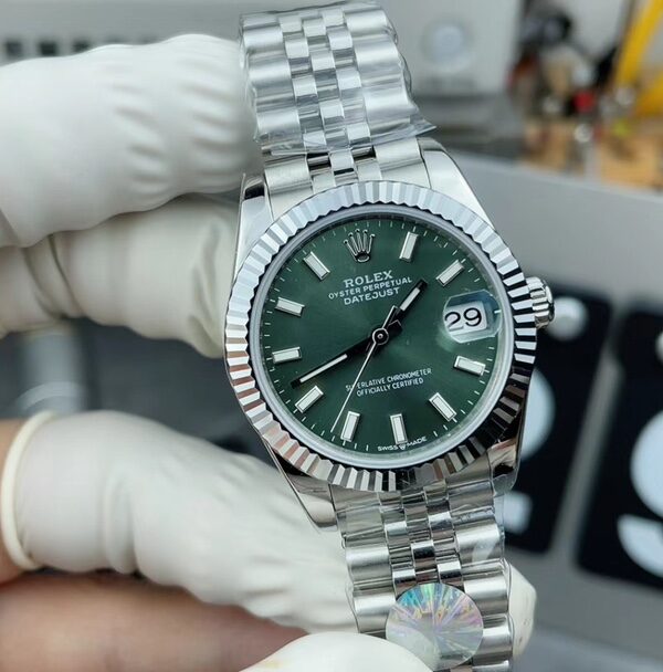 A+ Rolex Women's Diary Five-Beaded Strap Green Plate