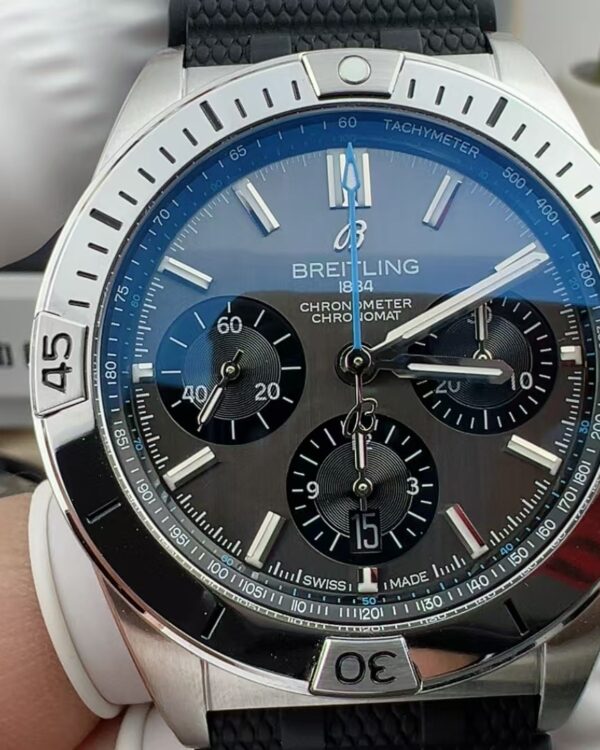 BLS Breitling Rubber Strap Gray Plate