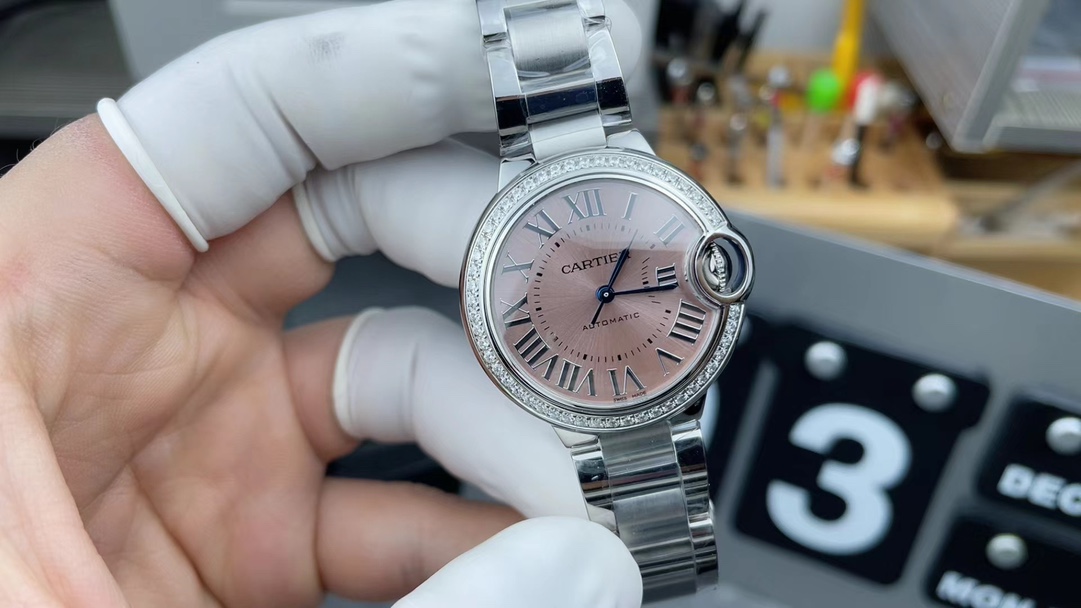 AF Cartier Diamond Ring Powder Balloon Steel Belt