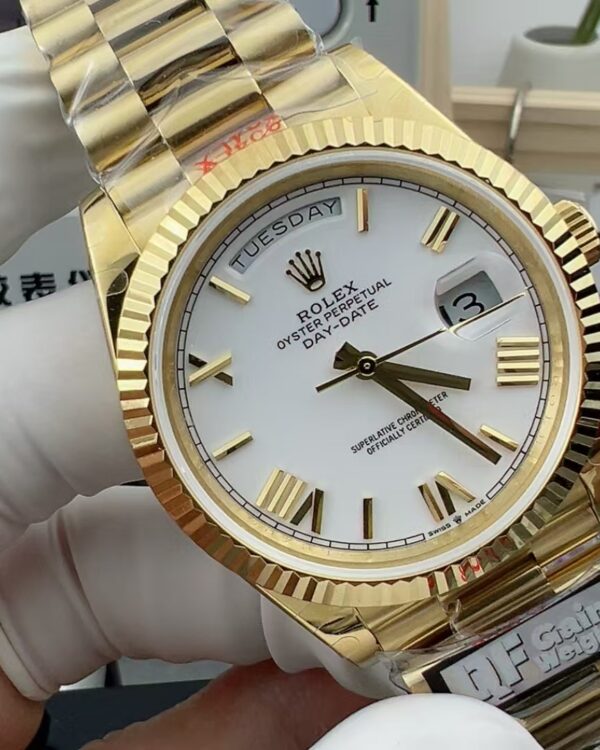 QF Rolex Weight Week Calendar Steel Belt White Plate
