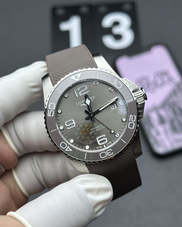 AF Longines grey rubber Concas rubber strap grey plate