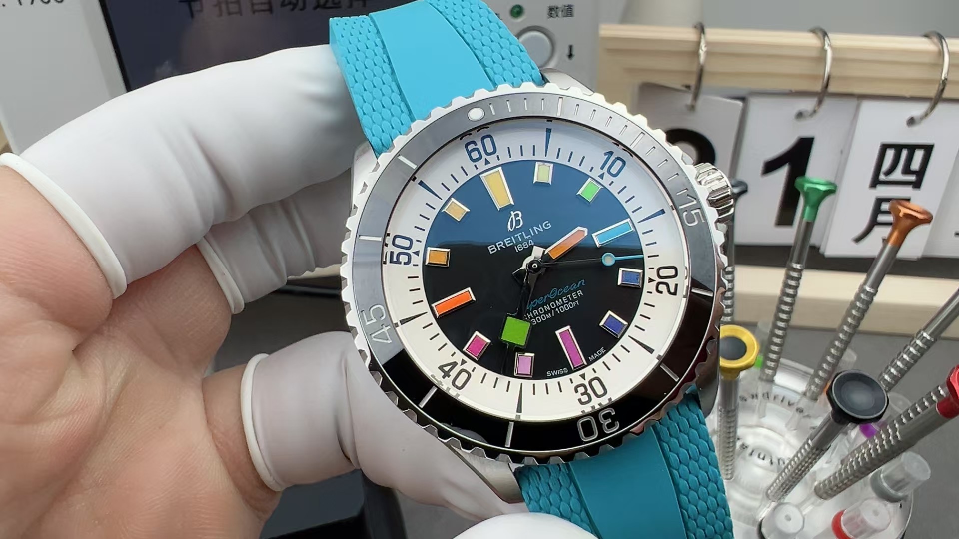 BLS Breitling Color Ocean A17392D71B1S1 Rubber Band