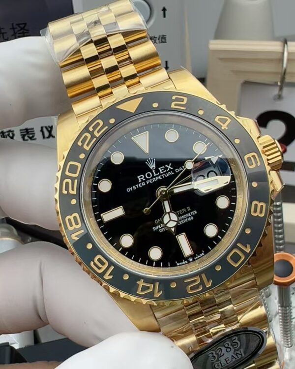C Rolex Greenwich All Gold Preserved Egg Ring Black Plate
