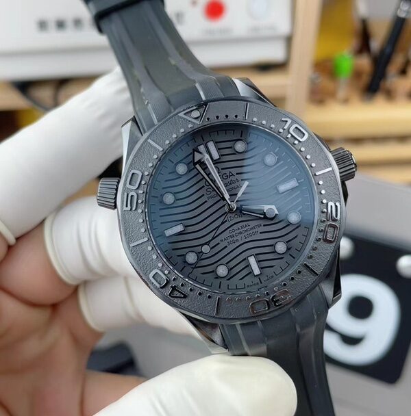 VS Omega Darth Vader rubber strap black plate