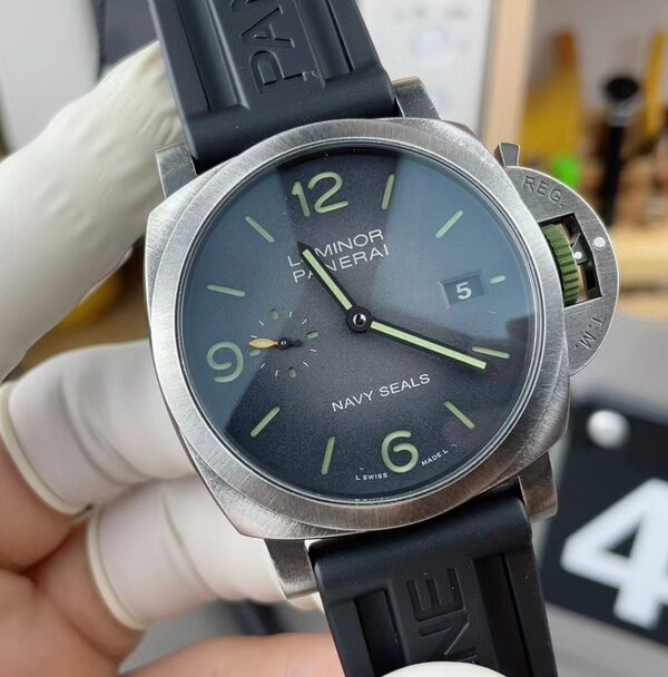 VS Panerai 1412 PAM01412 rubber strap black plate