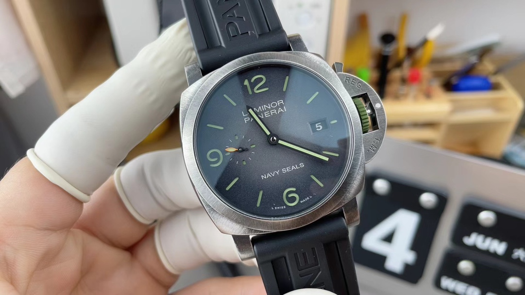 VS Panerai 1412 PAM01412 rubber strap black plate