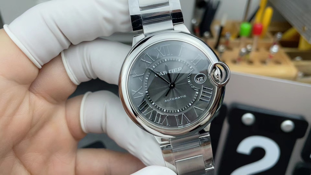 CH Cartier balloon 40MM W69016Z4 steel belt gray tray