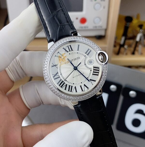 AF Cartier 42MM Double Diamond Ring Balloon W69012 Z4 Belt White Plate