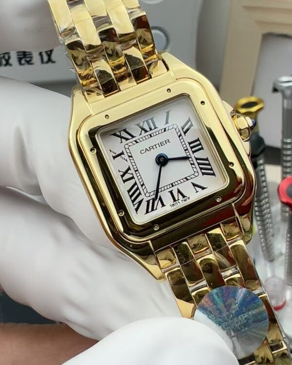 BV Cartier Gold Cheetah Small W2 PA0008 Steel Strip White Plate
