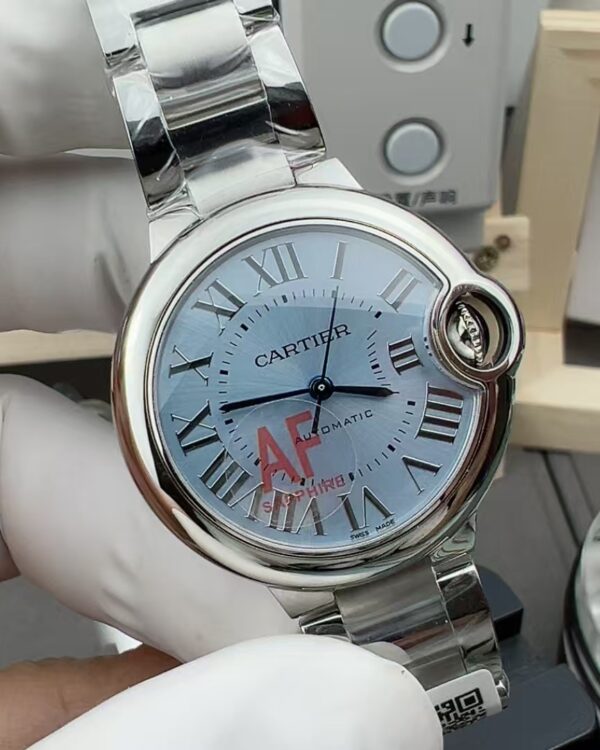 AF Cartier Women's Balloon 33MM W69010 Z4 Steel Belt Ice Blue Disc