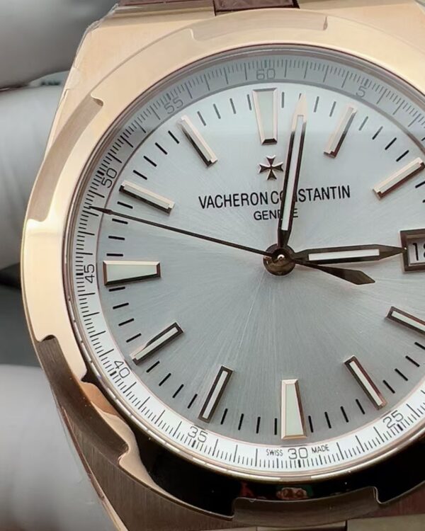 8F Vacheron Constantin rose gold 4500V rubber strap silver plate