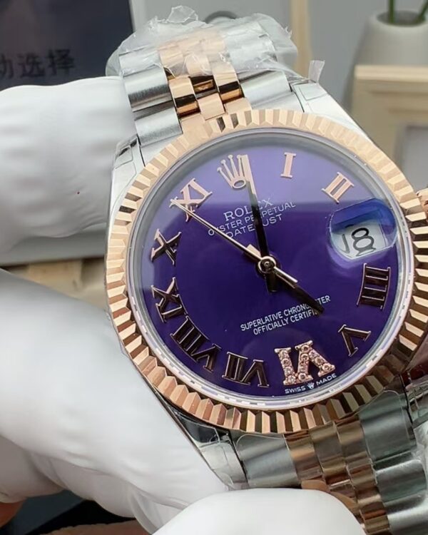 GS Rolex Room Rose Gold Purple Plate Female Log 31MM 278274 Steel strip purple plate