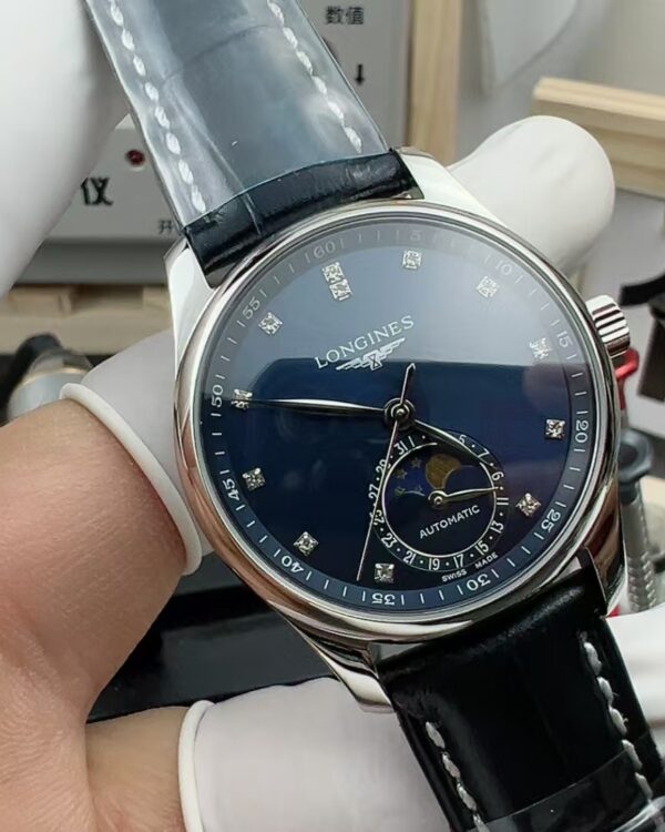 V9 Longines female celebrity craftsman moon phase belt blue disc