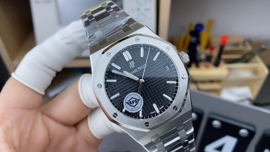 APS Audemars Piguet Royal Oak 15500ST Steel Strip Black Plate