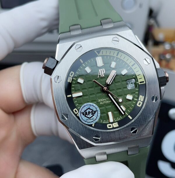 APS Audemars Piguet 15720ST rubber strap green plate