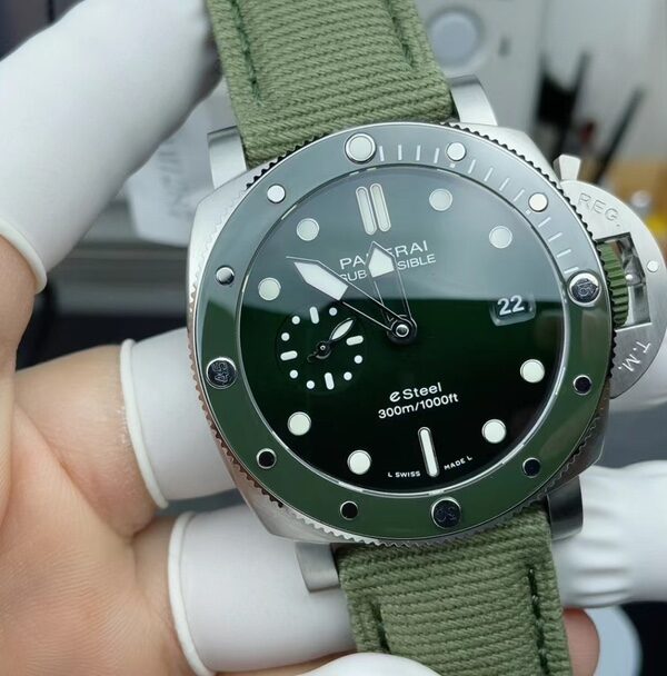 VS Panerai 1287 nylon fabric strap green plate
