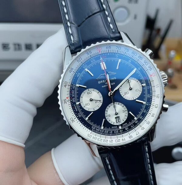 BLS Breitling Aviation Chronograph AB0127 Belt Black Disc