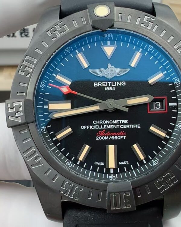 BLS Breitling Blackbird A133171A1B1W1 Rubber Strap Black Plate
