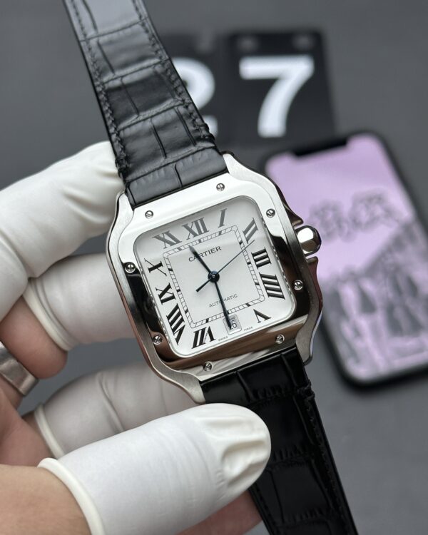 THB Cartier Santos WSSA0010 belt white disc