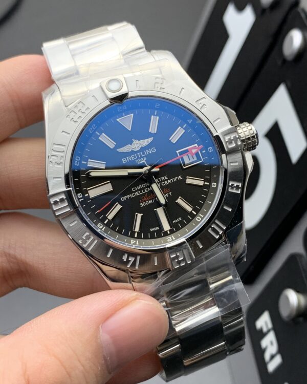 GF Breitling Avenger A13317 Steel Belt Black Plate