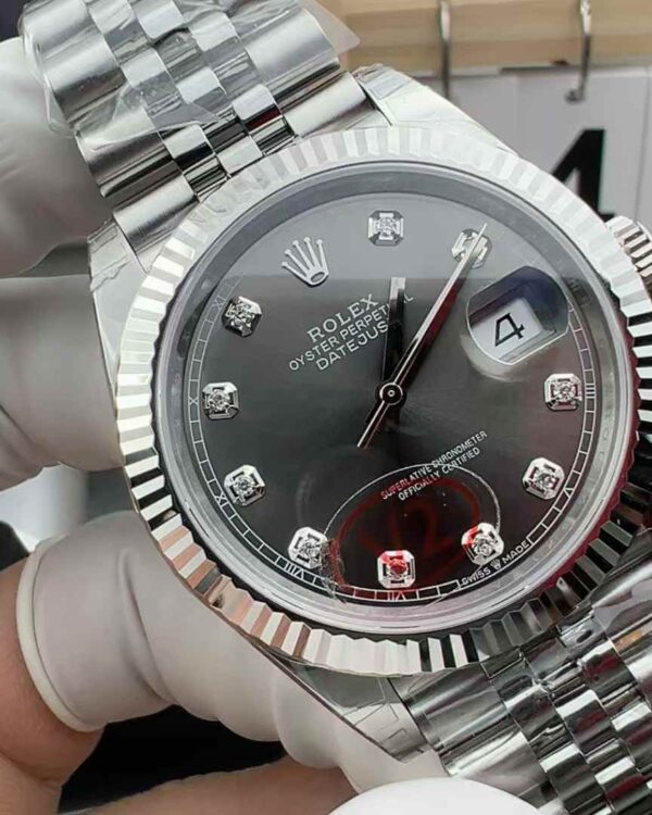 VS Factory Rolex Log 126234 Gray Diamond Steel Belt Gray Plate