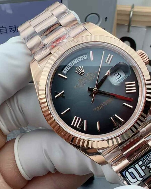 QF Factory Rolex rose gold counterweight DD 228235 Dandong 3255 grey plate