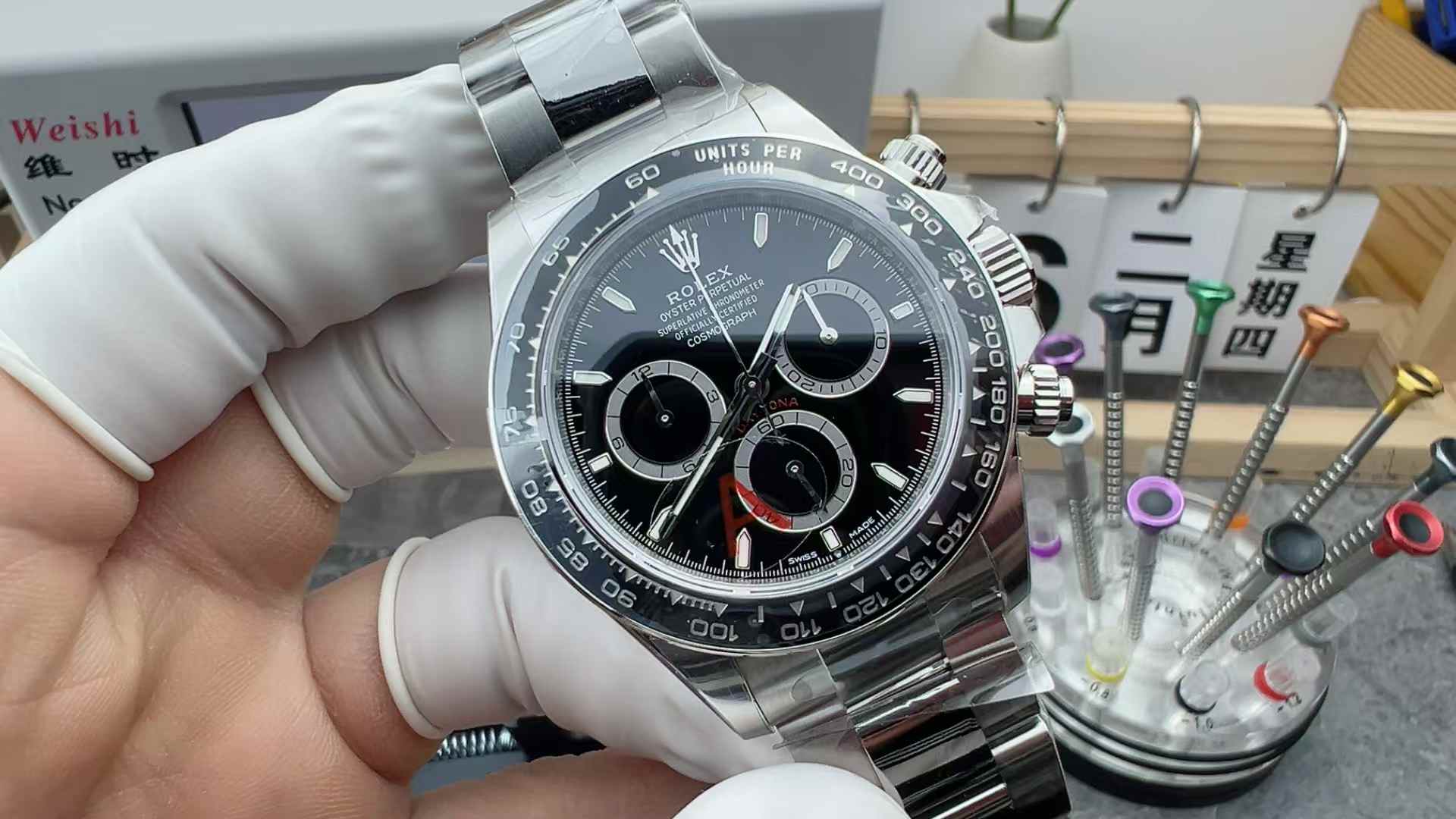 VS Factory Rolex Daytona 126500 4131 Movement Black Tao Daytona Steel Belt Black Plate
