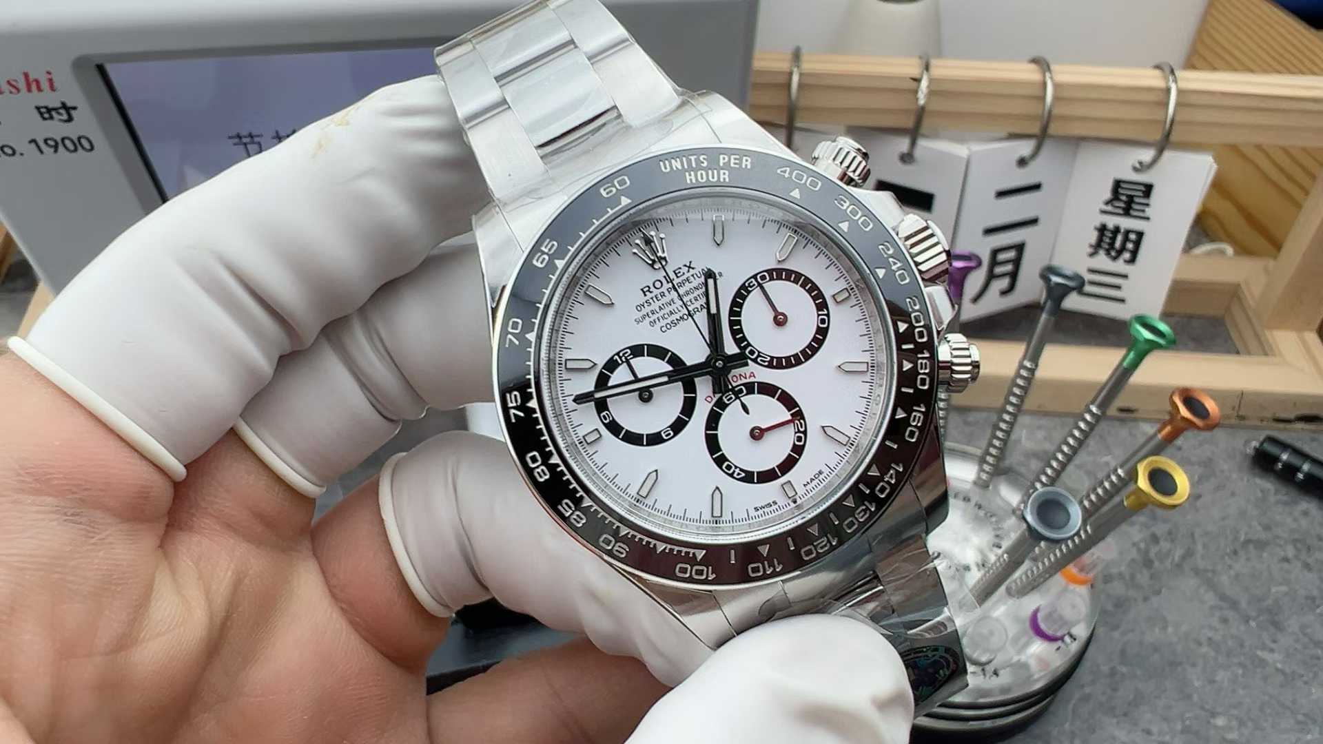 V Factory Rolex Daytona 126500 4131 Movement Panda Di Steel Band White Plate