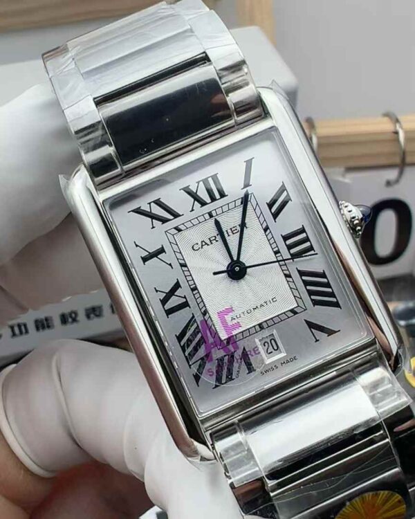 AF Factory Cartier Watch Men's Tank Steel Belt White Plate