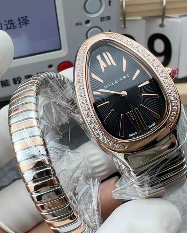 BV Factory Bulgari Rose Snake Watch Steel Belt Black Plate