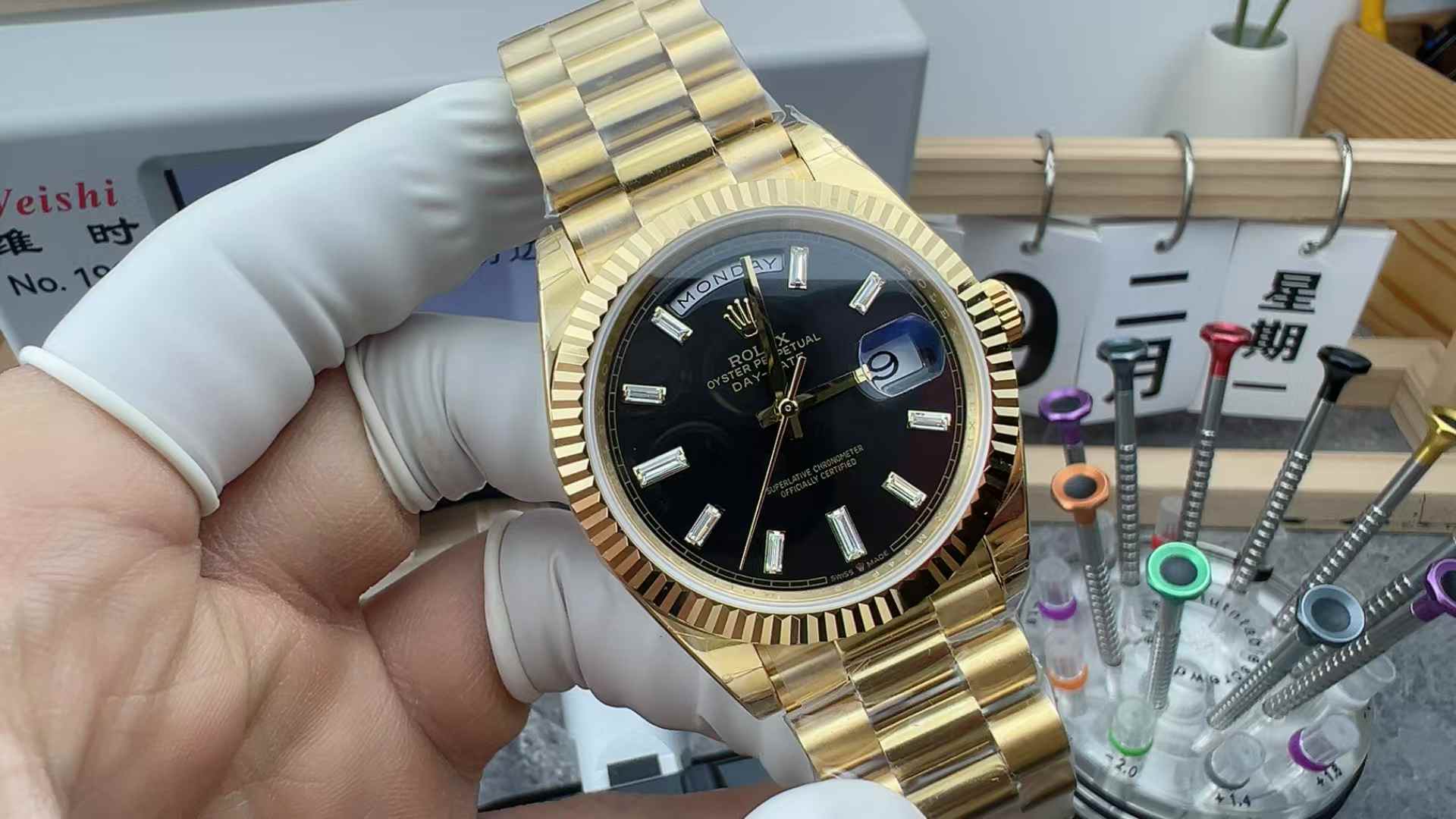 GS Factory Rolex Log 228238 Black Rock Sugar Black Plate