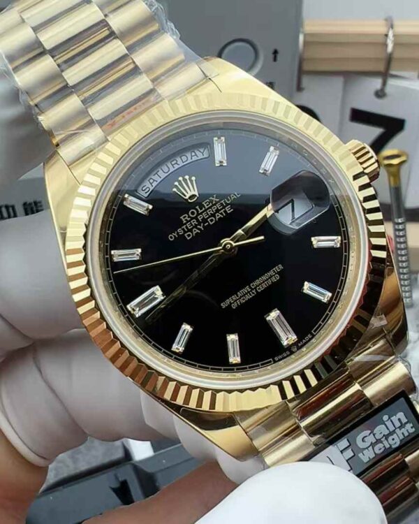 QF Factory Rolex 228238 black rock sugar v5 steel strip black plate