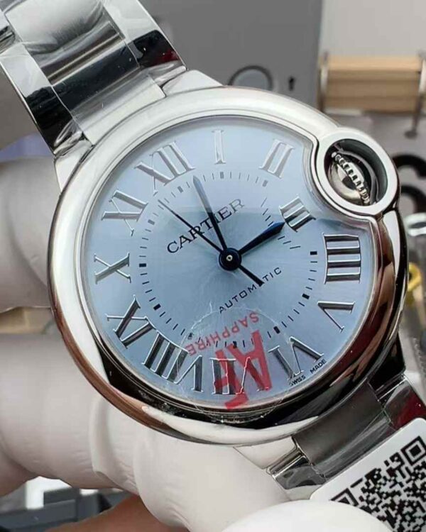 AF Factory Cartier Blue Balloon W6920086 33 MM Steel Belt Ice Blue Disc