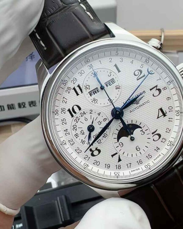 GS Factory Longines famous craftsman eight-needle moon-phase belt white disc
