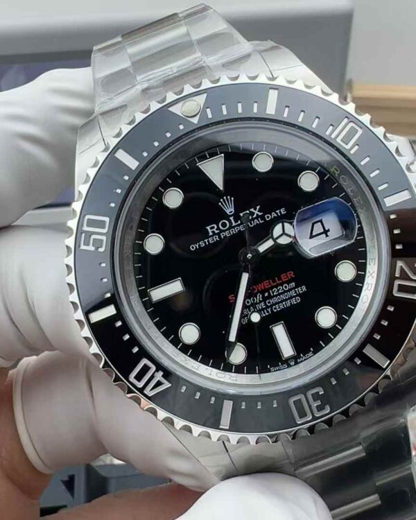 V9 Factory Rolex Sea Envoy 126600 Single Red Steel Strip Black Plate