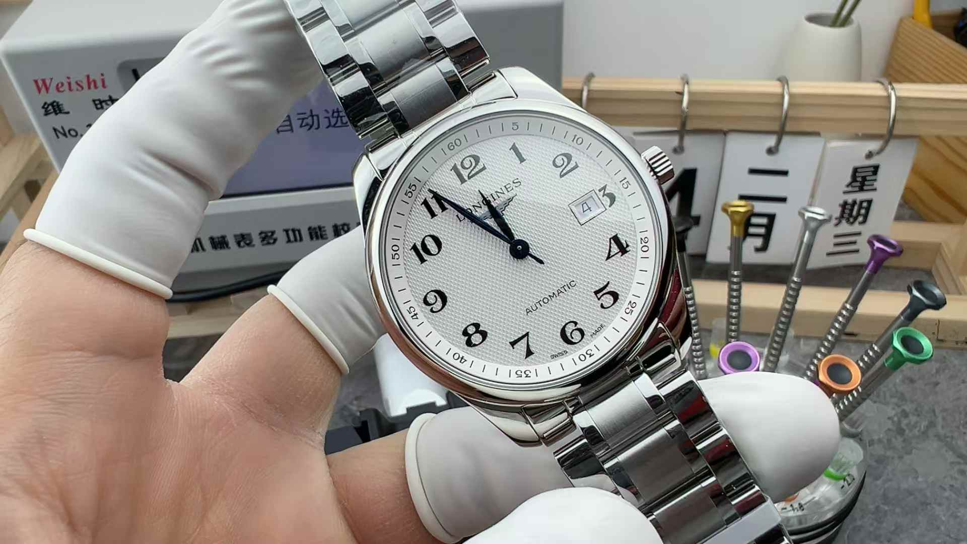 KY Factory Longines Famous Craftsman Single Calendar Steel Belt White Plate