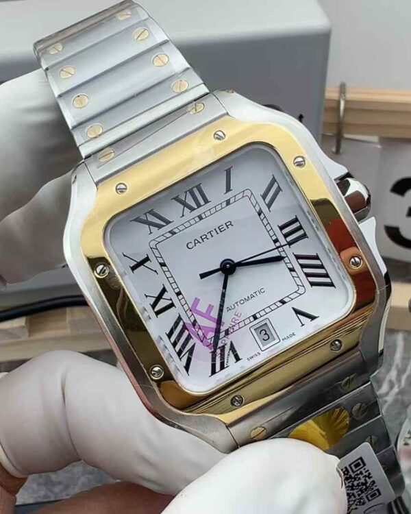 AF Factory Cartier Santos W2 SA0016 Gold Steel Strip White Plate