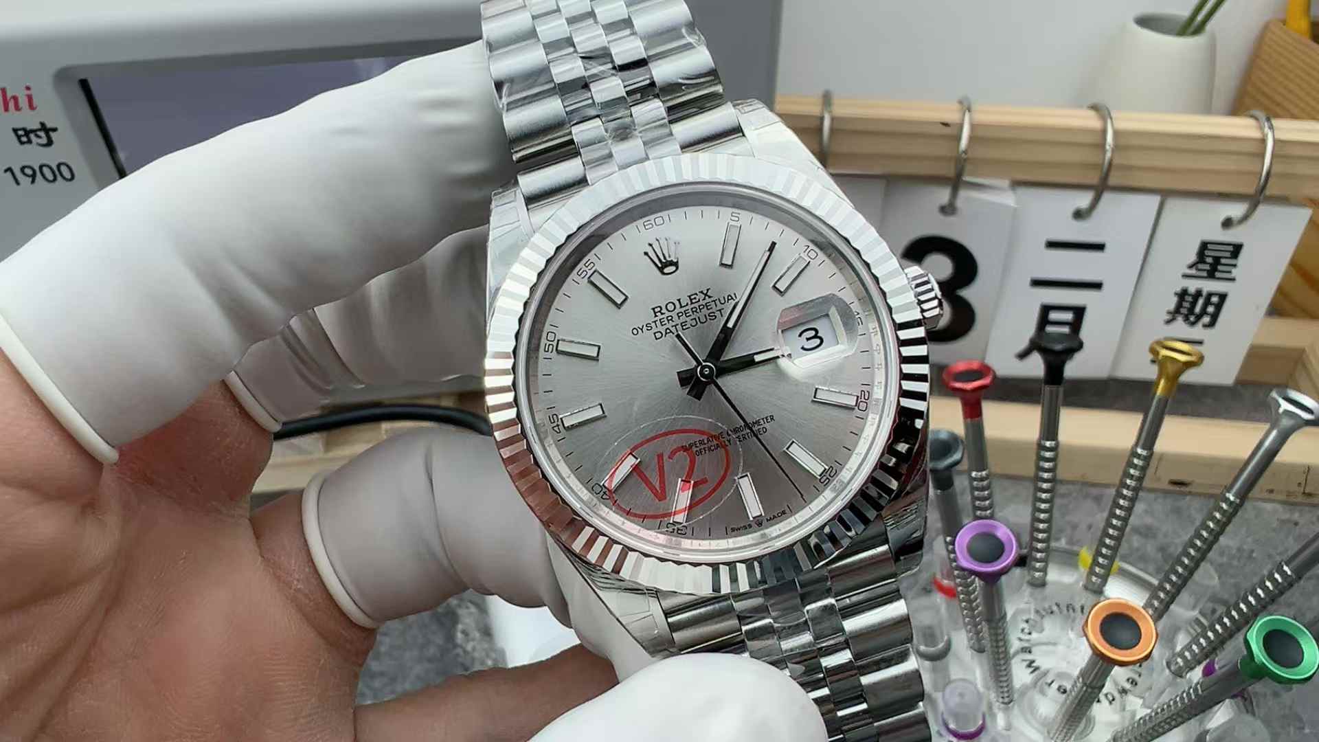 VS Factory Rolex Log 126300 Steel Belt Silver Plate