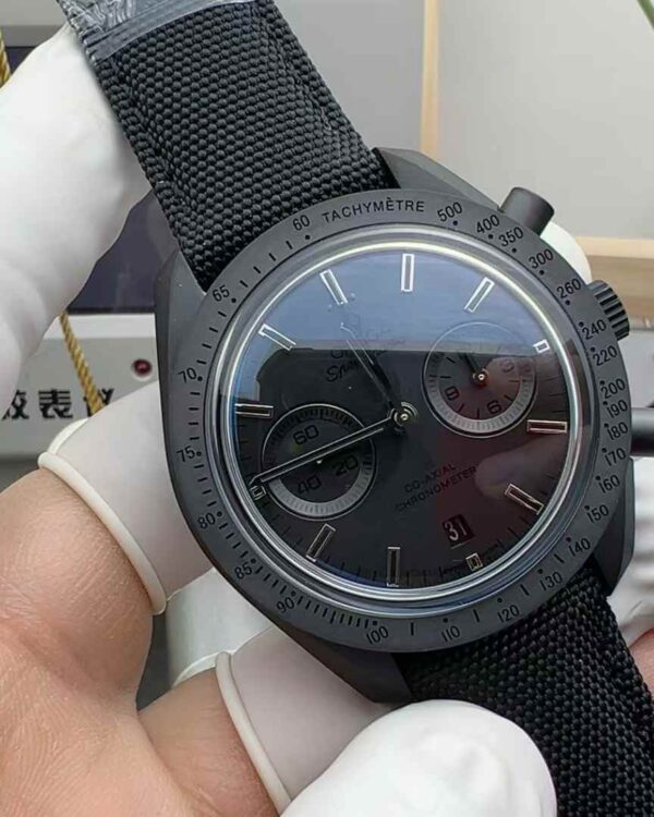 TVS Omega Speedmaster Moon Dark Side Canvas Bag Black Plate