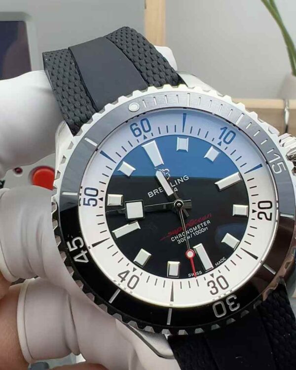 BLS Breitling Ocean Chronometer Rubber Belt Black Plate