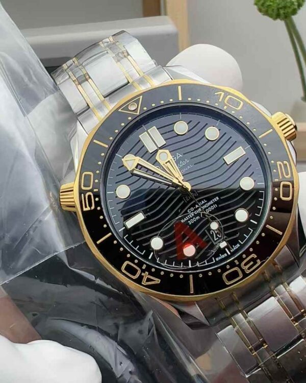 VS Omega gold black seahorse 300 steel strip black plate