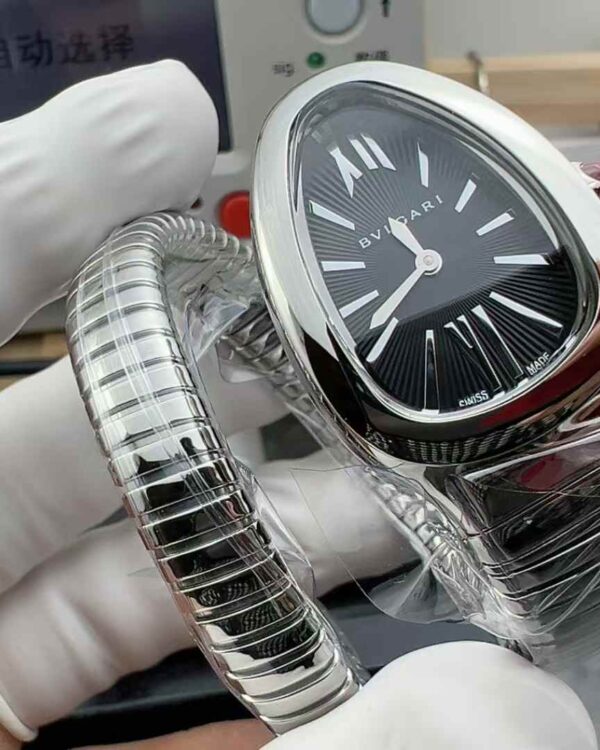 BV Bulgari snake watch steel strip black plate