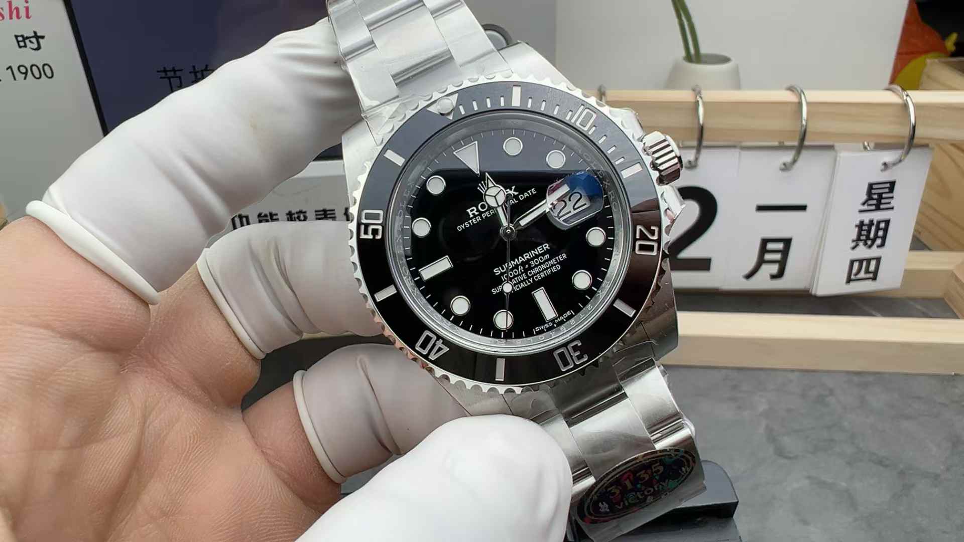 V Rolex 126610 3135 Movement Nigger Steel Band Black Plate