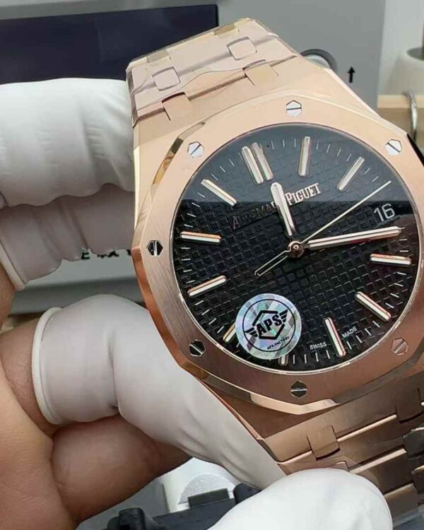 APS Audemars Piguet rose gold 15510 steel strip black plate