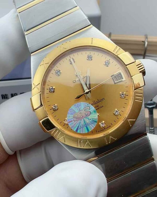 SSS Omega Gold Men's Constellation Steel Belt Gold Plate