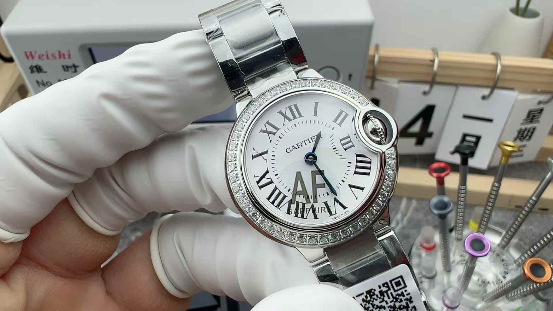 AF Factory Cartier 28 diamond ring quartz balloon steel strip white plate
