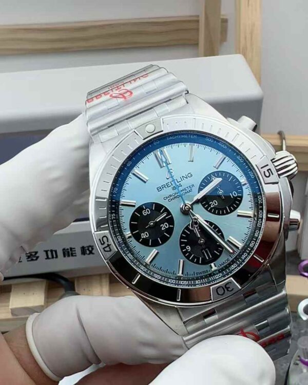 BLS Breitling Bullet Timing Steel Belt Ice Blue Disc